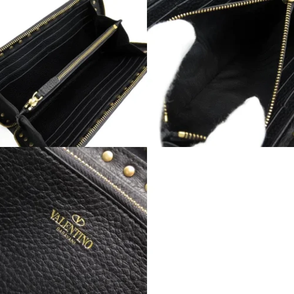 Valentino Vintage Pre-owned Leather wallets Black Dames