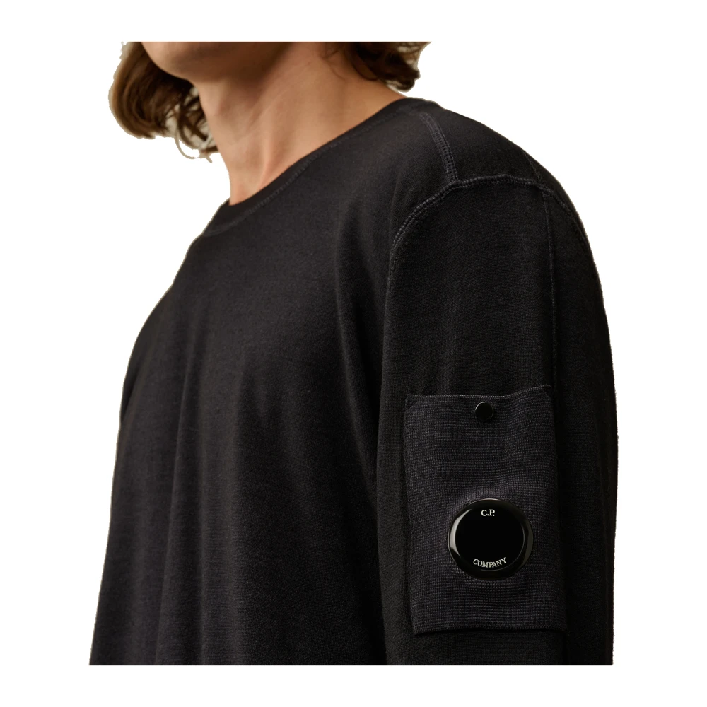 C.P. Company Merino wol ronde hals trui Blue Heren