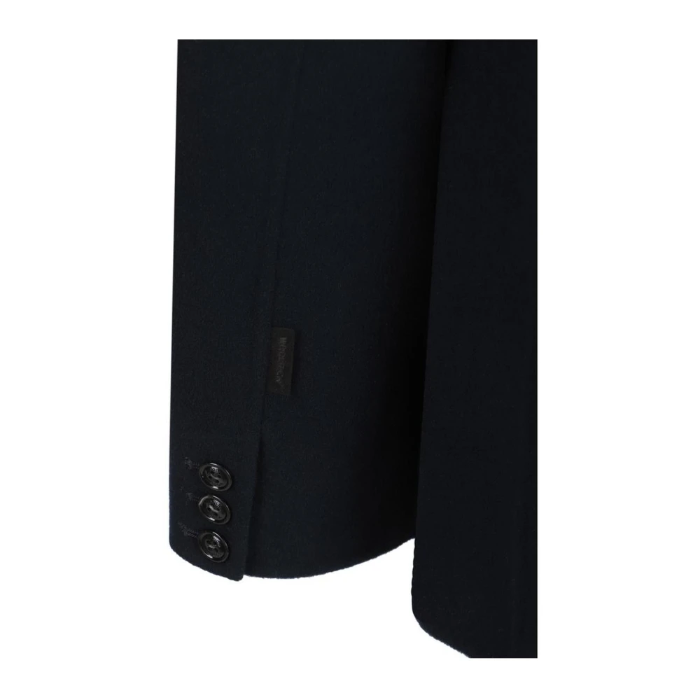 Woolrich Contrasterende Knoop Wollen Blazer Jas Revers Blue Dames