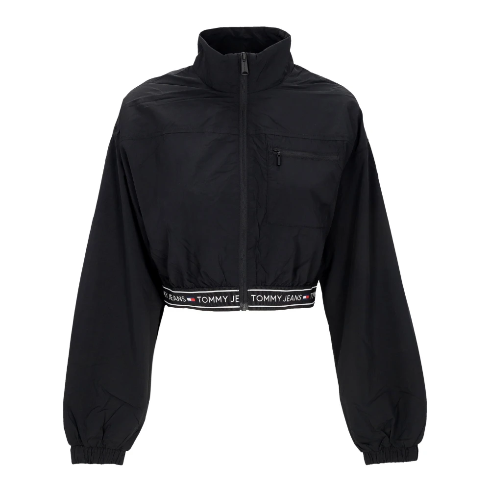 Tommy Hilfiger Men's Black Windbreaker With Crop Taping - Light Jackets - S - Jackets