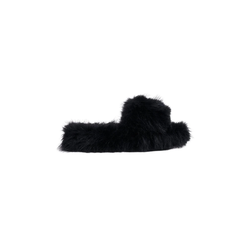 Stutterheim Faux Fur Slip-On Tofflor Black, Dam