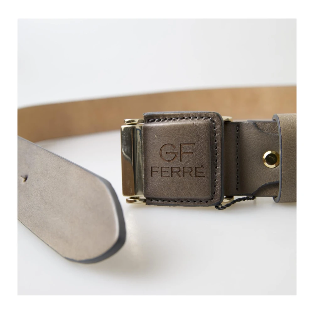 Gianfranco Ferré Leren Taille Riem met Logo Gesp Brown Dames