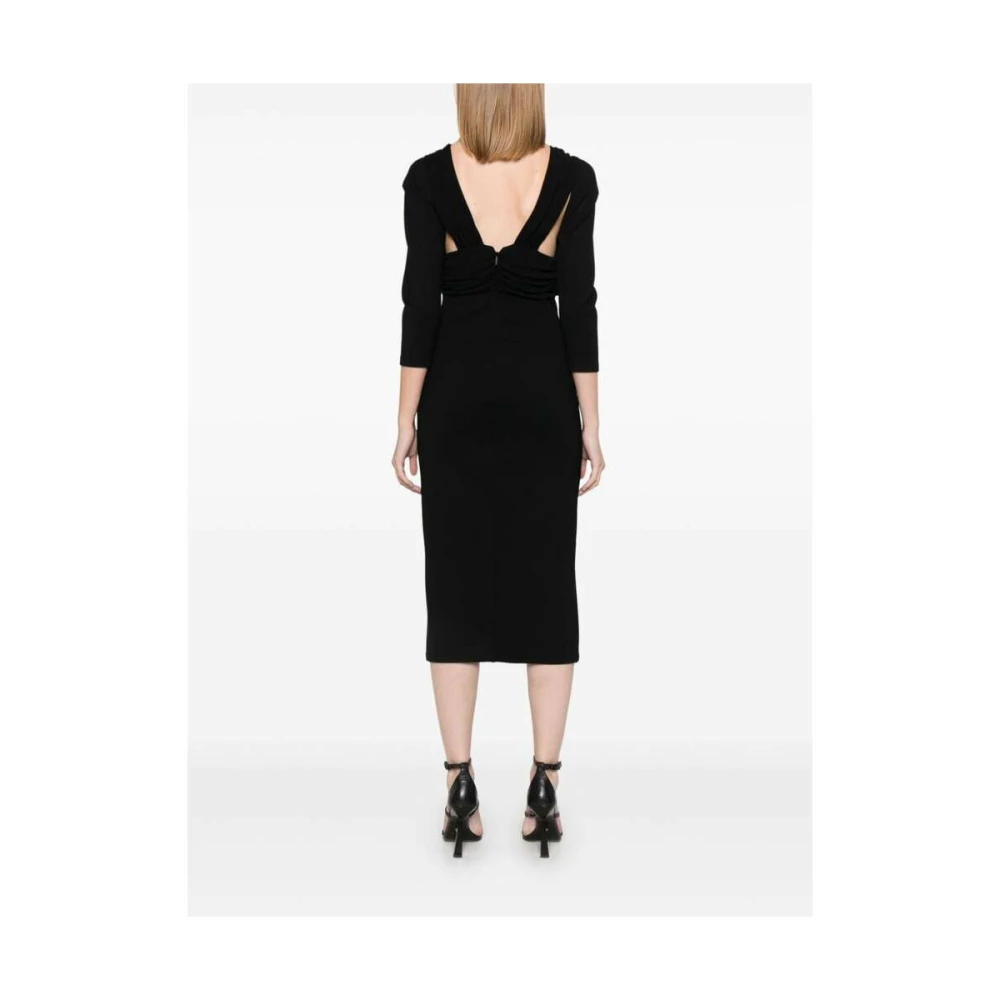 Roberto Cavalli Zwarte jurk in plunjstijl met klauwdetail Black Dames