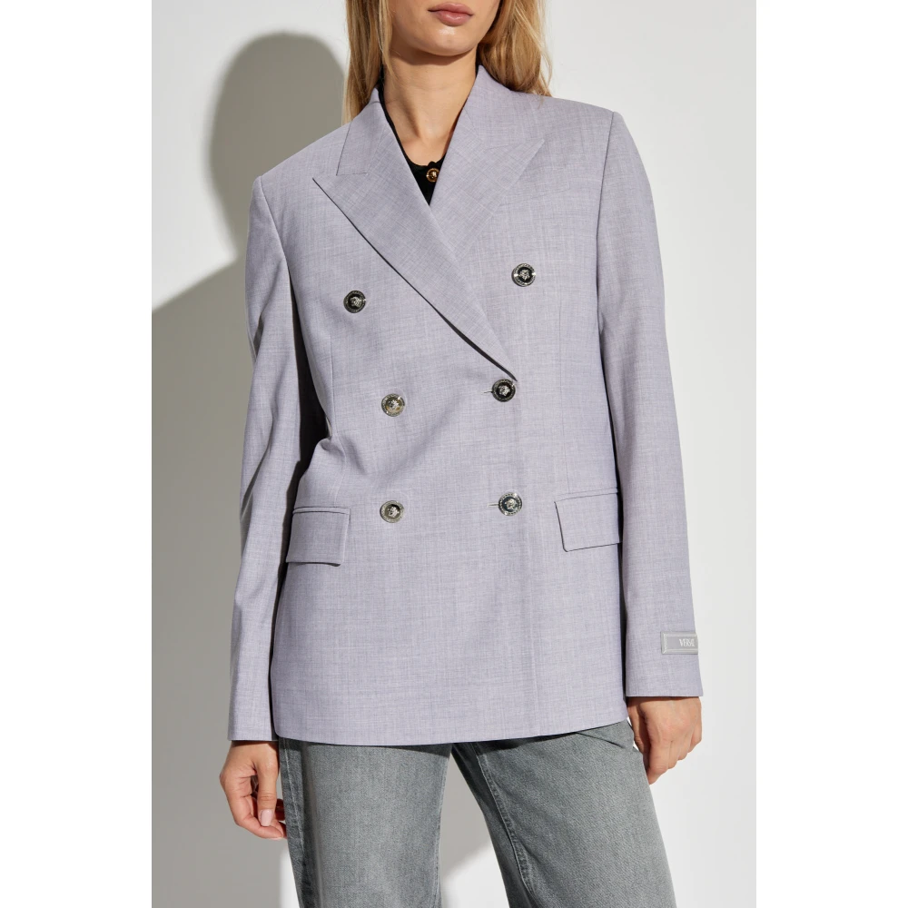 Versace Dubbelrijige blazer Gray Dames