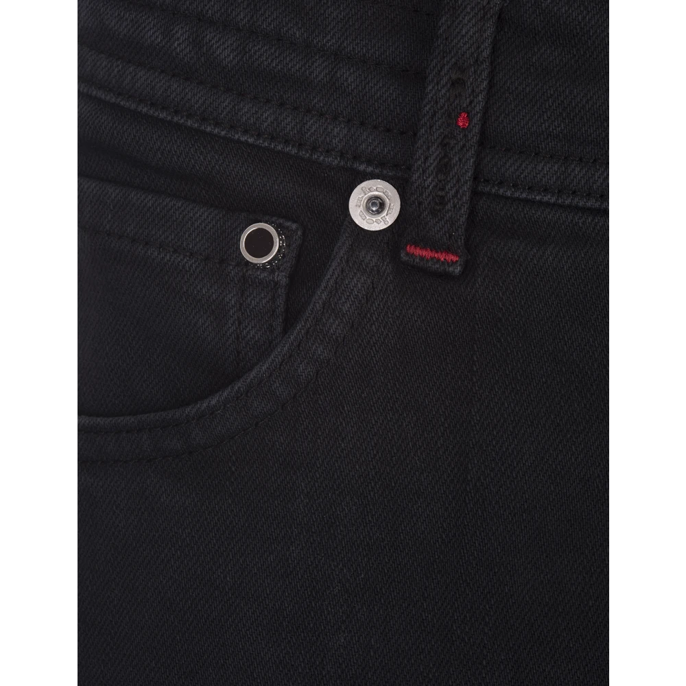 Kiton Zwarte Slim-Fit Denim Jeans Black Heren