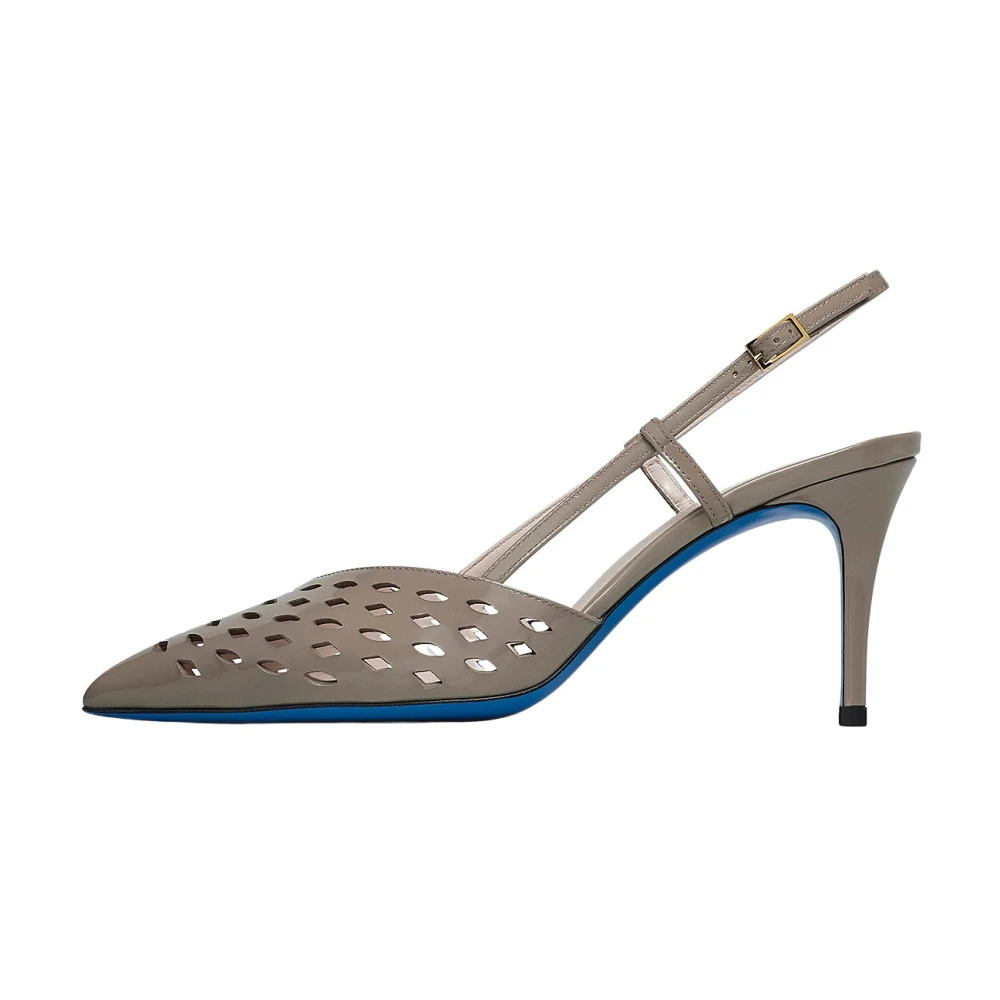 Loriblu Vrouw Grijs Schoenen Dames, 36 Eu, Slingback In Modderlak Met Cut-Out Details