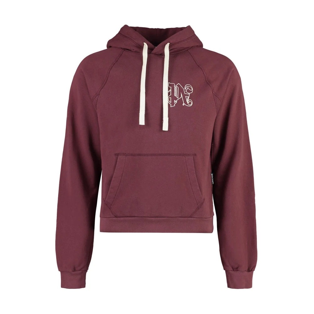 Palm Angels Uomo Rosso - Cotton Blend Logo Hoodie - Sweatshirts & Hoodies - Xl