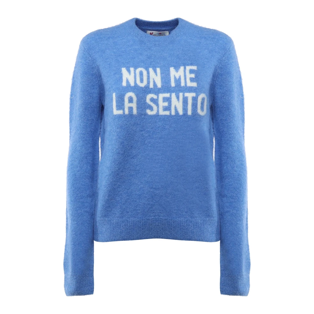 MC2 Saint Barth Blauwe Wollen Trui Lange Mouwen Blue Dames