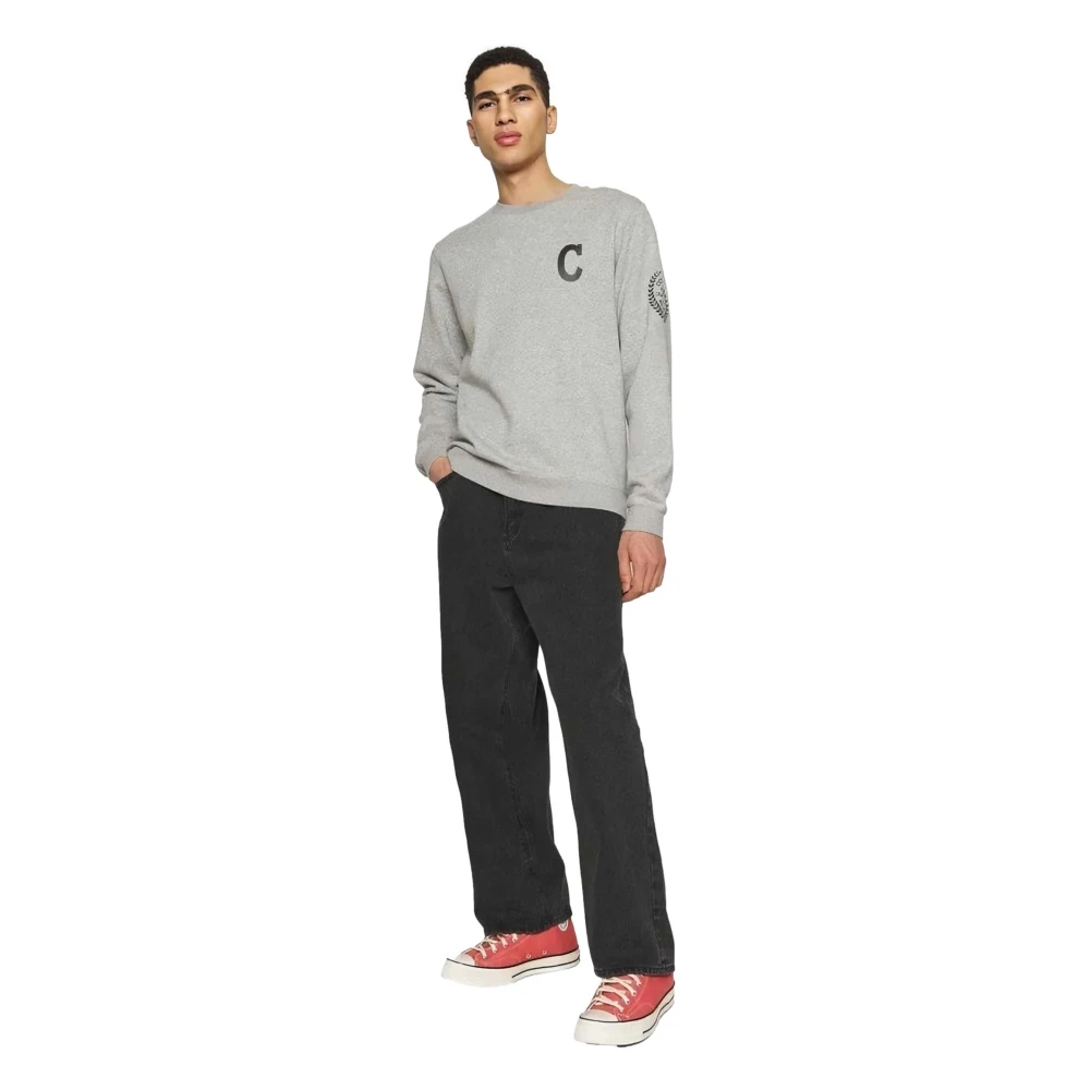 Converse Chuck Retro Graphic Crew Hoodie Gray Heren