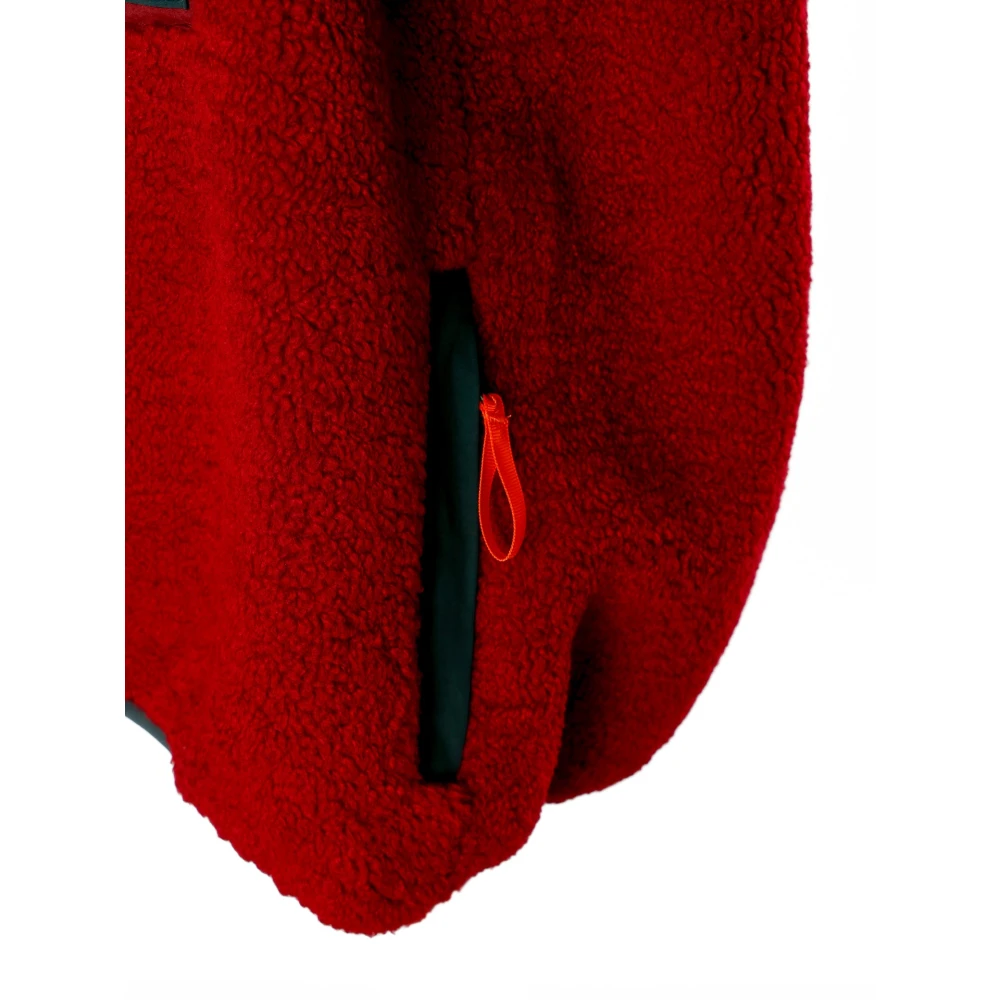 Brain Dead Sherpa Fleece Vest Oversize Fit Red Heren
