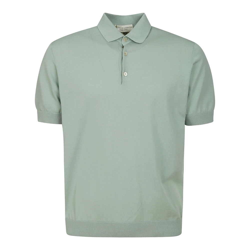 Filippo De Laurentiis Katoenen Polo Shirt Korte Mouw Knoop Green Heren