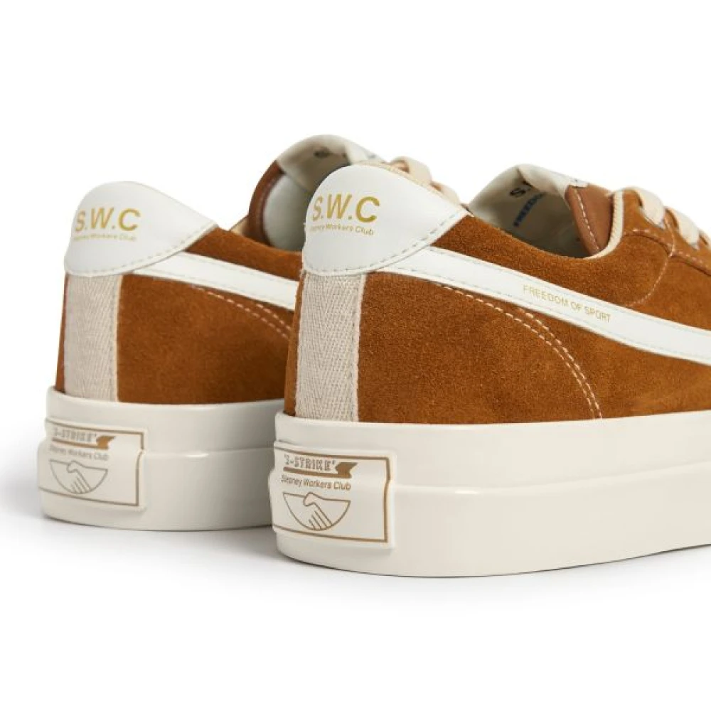 S.w.c. Stepney Workers Club Dellow S-Strike Suede Tan White Sneakers Brown Heren