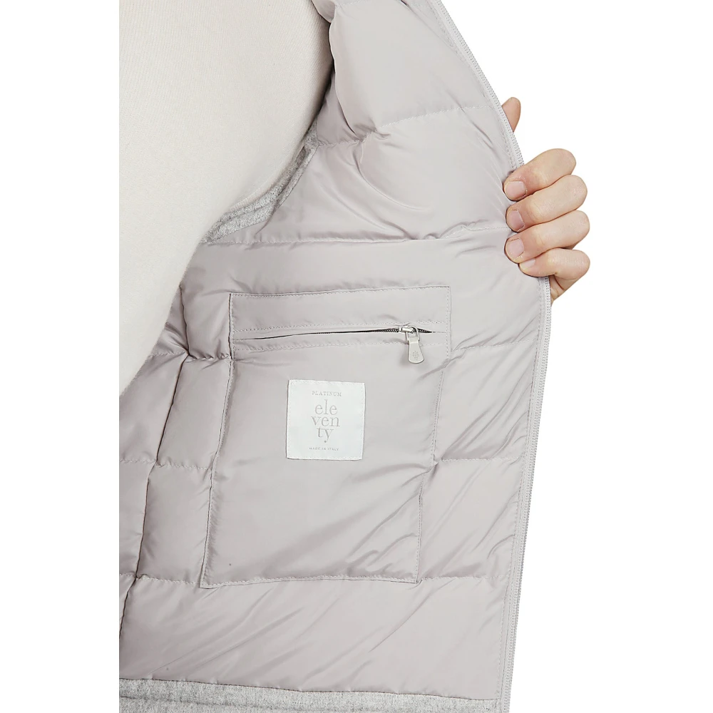 Eleventy Kasjmierwol Hooded Gilet Gray Heren