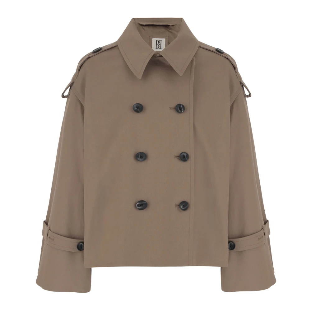 By Malene Birger Beige Stretch Cotton Trench Coat By Herenne Birger Beige Dames