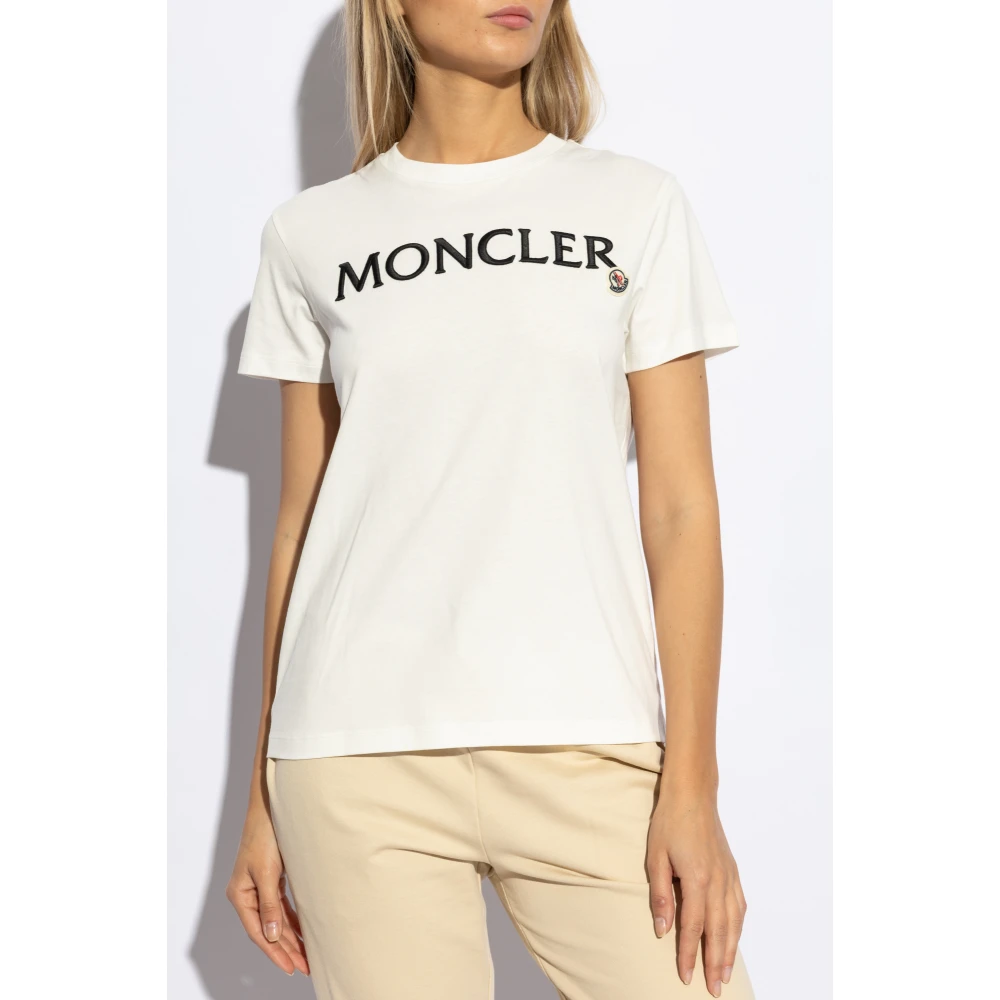 Moncler T-shirt met logo White Dames