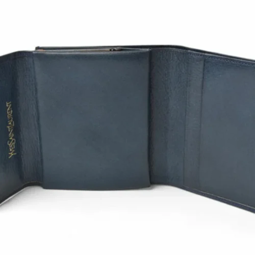 Yves Saint Laurent Vintage Pre-owned Leather wallets Blue Dames