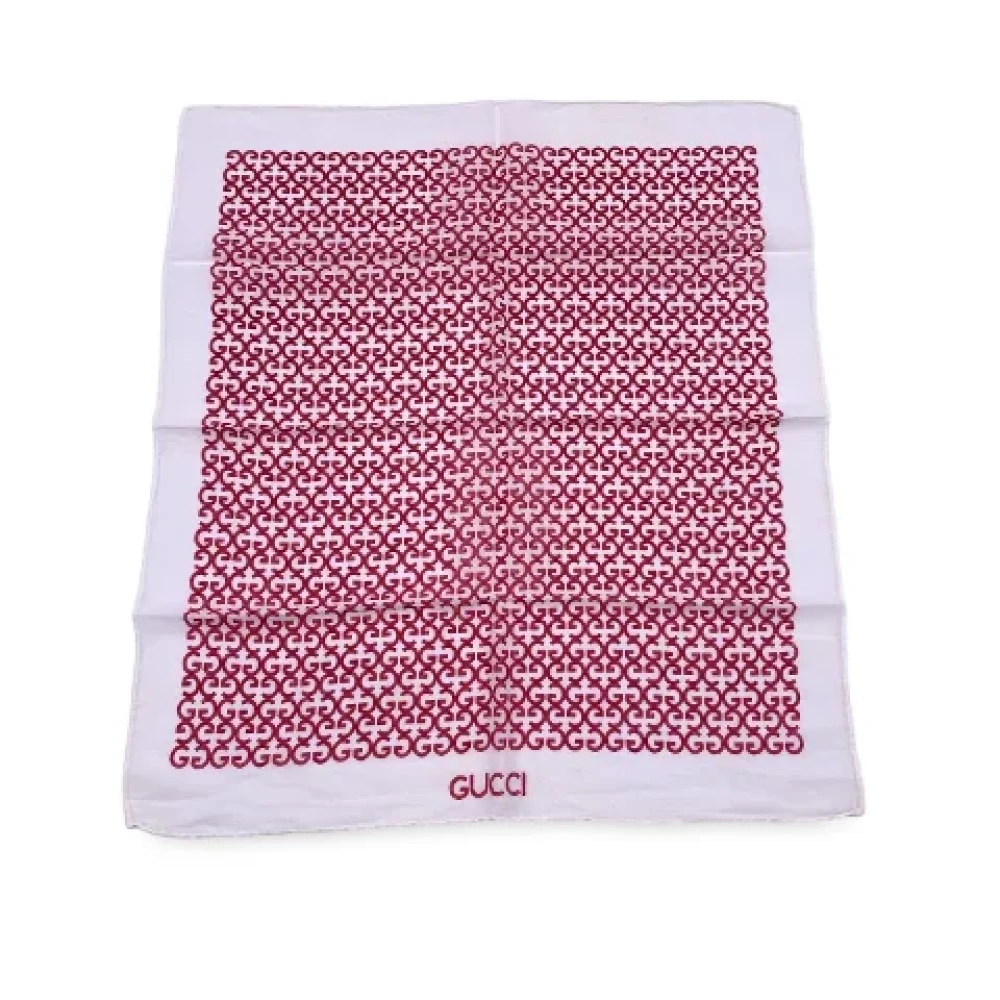 Gucci Vintage Pre-owned Cotton scarves Red Dames
