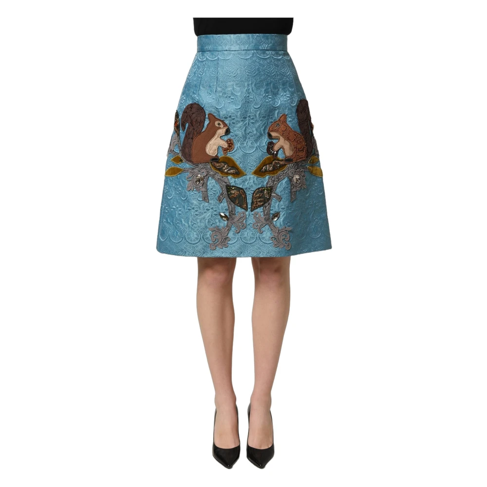 Dolce & Gabbana Blue Short Skirts, Female, Xs, High Waist A-Line Skirt