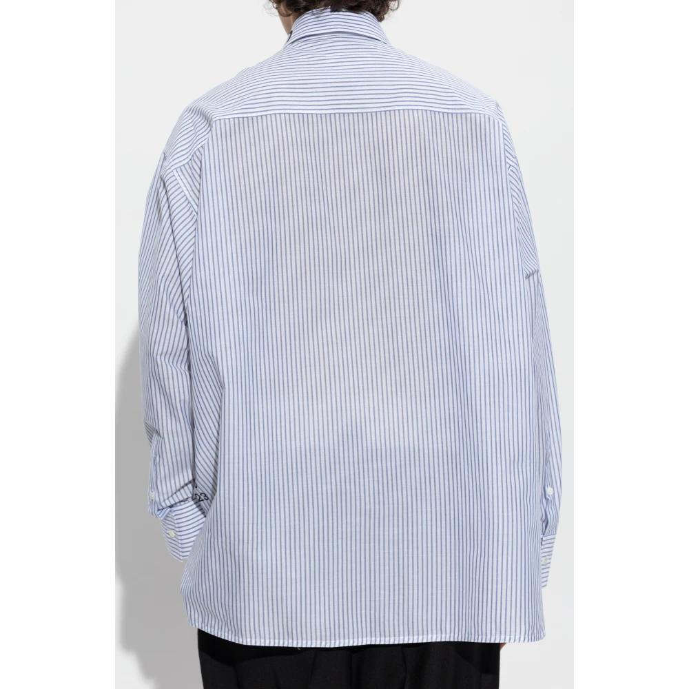 MM6 Maison Margiela Overhemd met logo Blue Heren