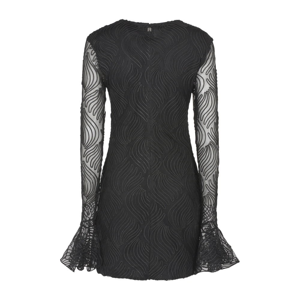 Rotate Birger Christensen Zwarte Flounce Mini Jurk Black Dames