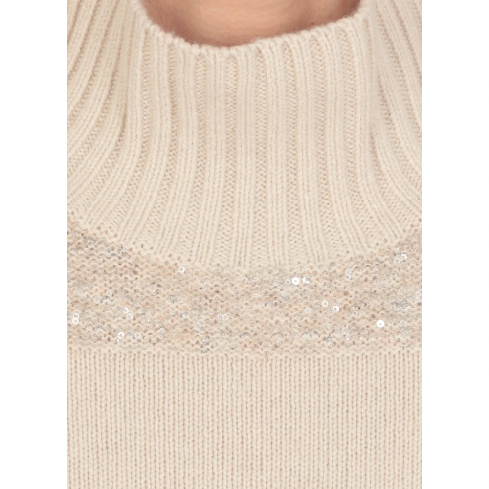 BRUNELLO CUCINELLI Luxe Beige Paillettrui Beige Dames