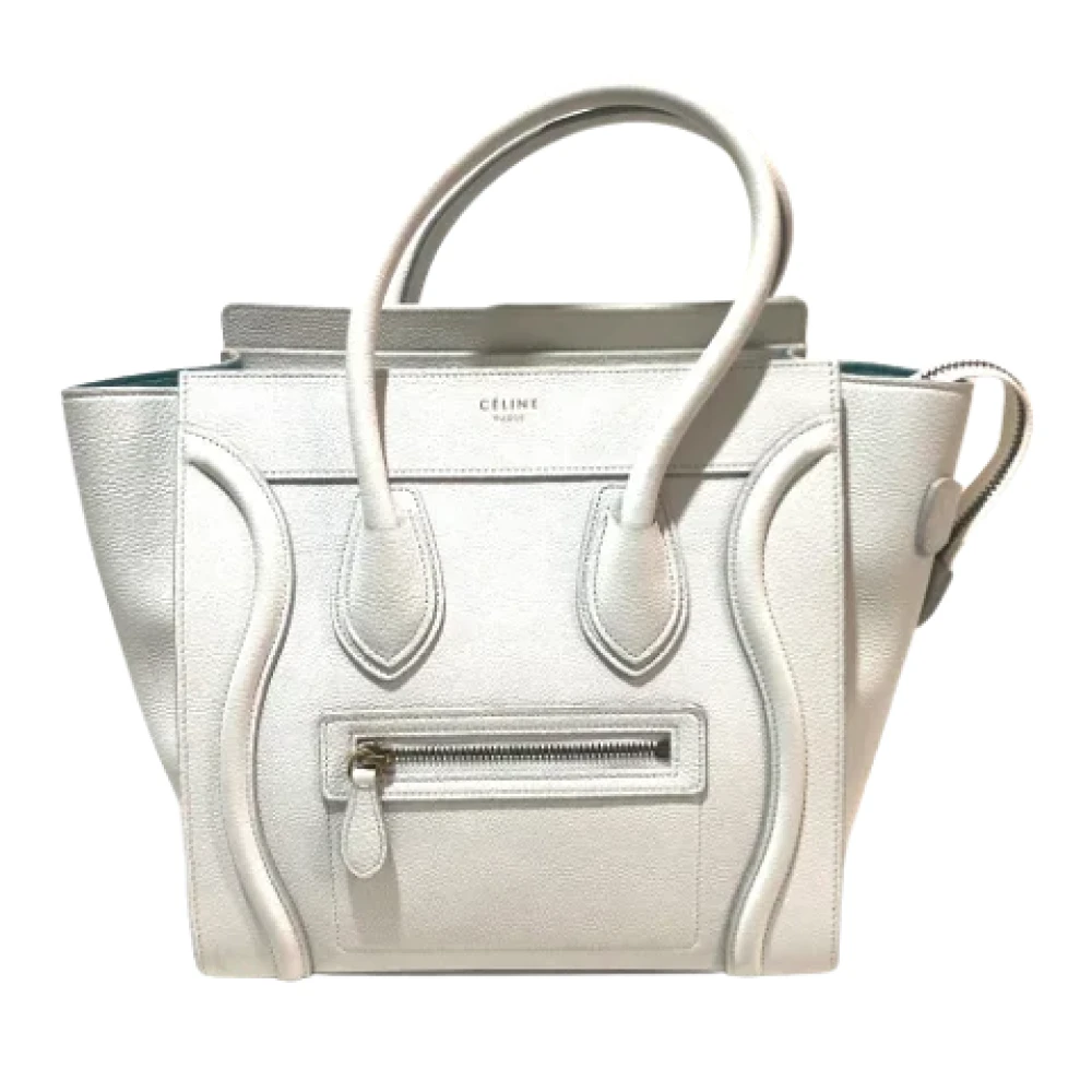 Celine Vintage Pre-owned Leather handbags White Dames