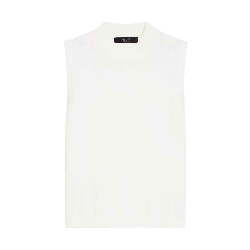 Max Mara Weekend Mouwloze Ribtop Modieuze Klassieker White Dames