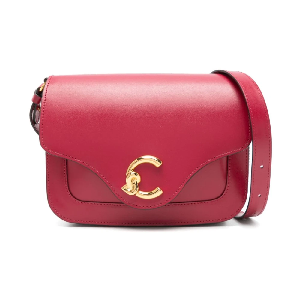 Coccinelle Rode Leren Crossbody Tas met Logo Red Dames