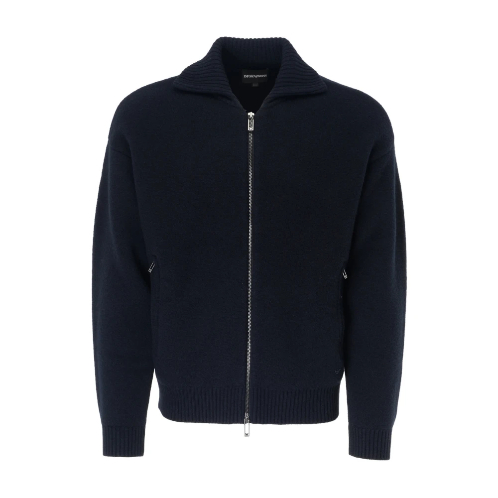 Emporio Armani Blauwe Cardigan Stijlvol Model Blue Heren