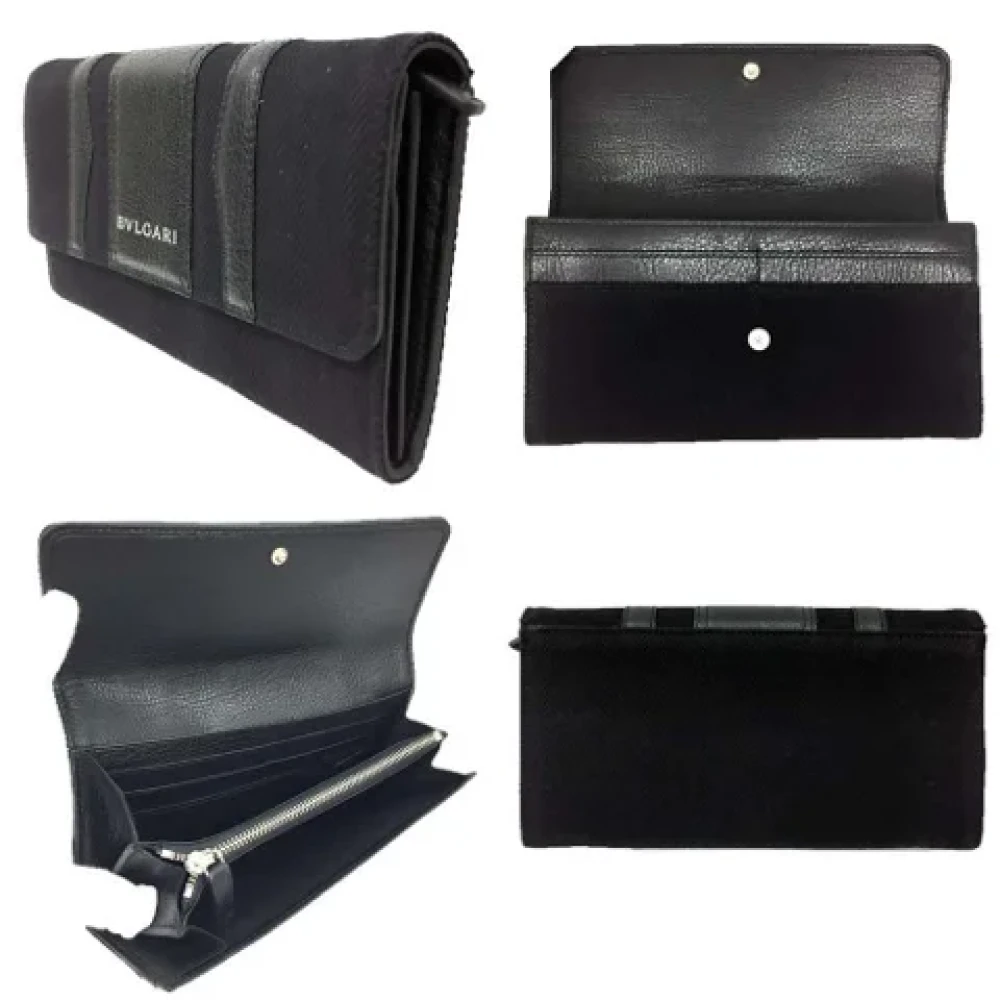 Bvlgari Vintage Pre-owned Leather wallets Black Dames