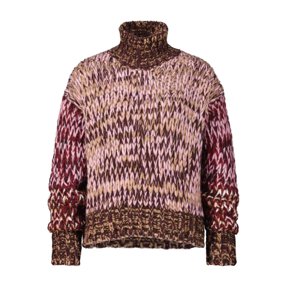 Roberto Collina Kleurrijke Chunky Gebreide Coltrui Multicolor Dames