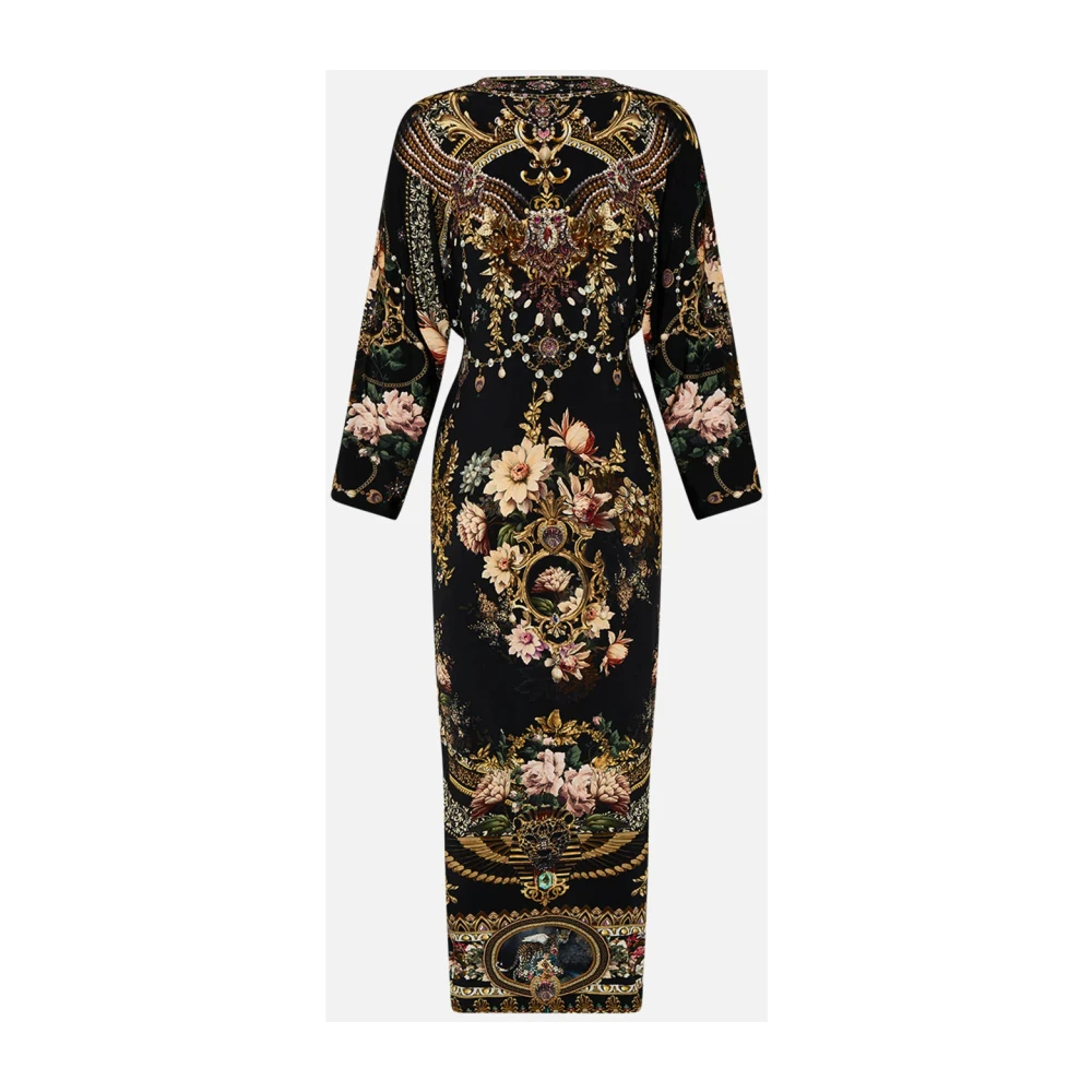 Camilla Zwarte Bloemen Twist Jurk Dynasty Daze Black Dames