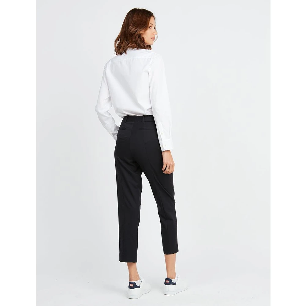 Ines De La Fressange Paris Audrey marineblauwe fijne wollen broek Blue Dames