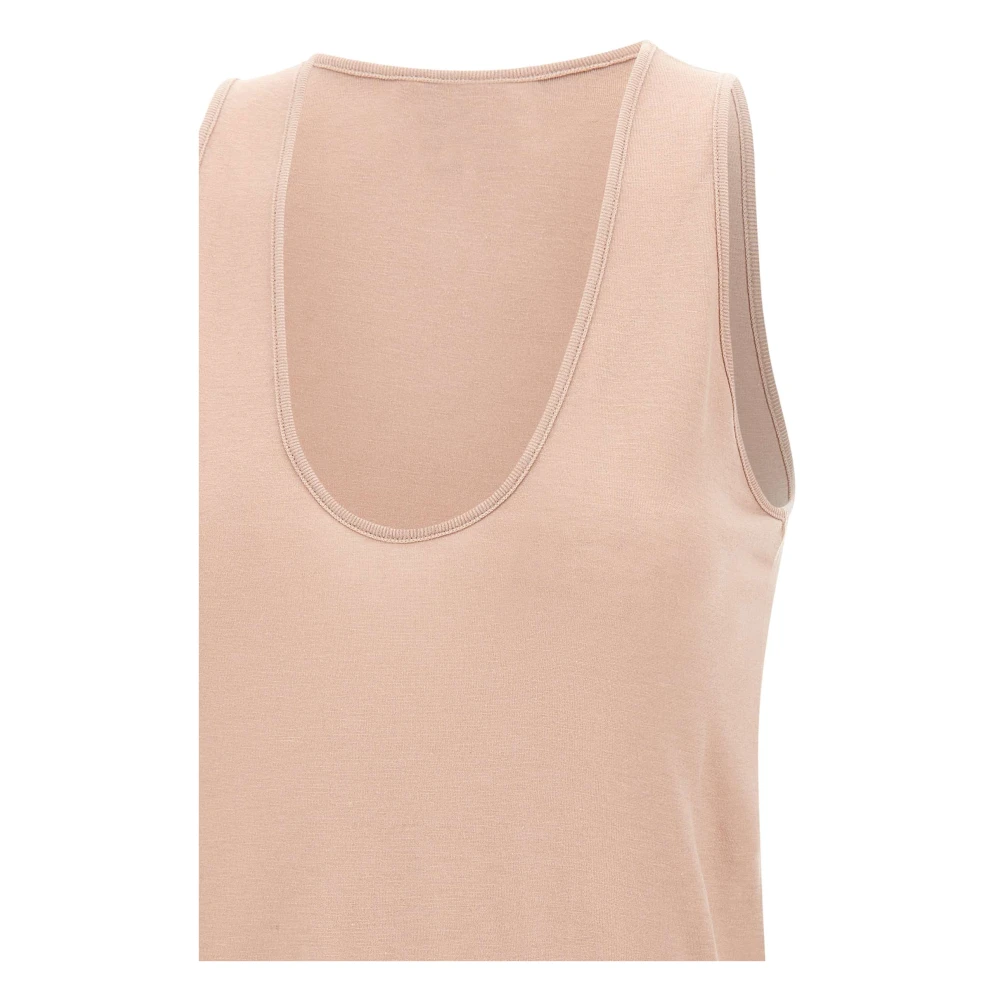 Loulou Studio Mauve Roze Mouwloze Wollen Top Pink Dames