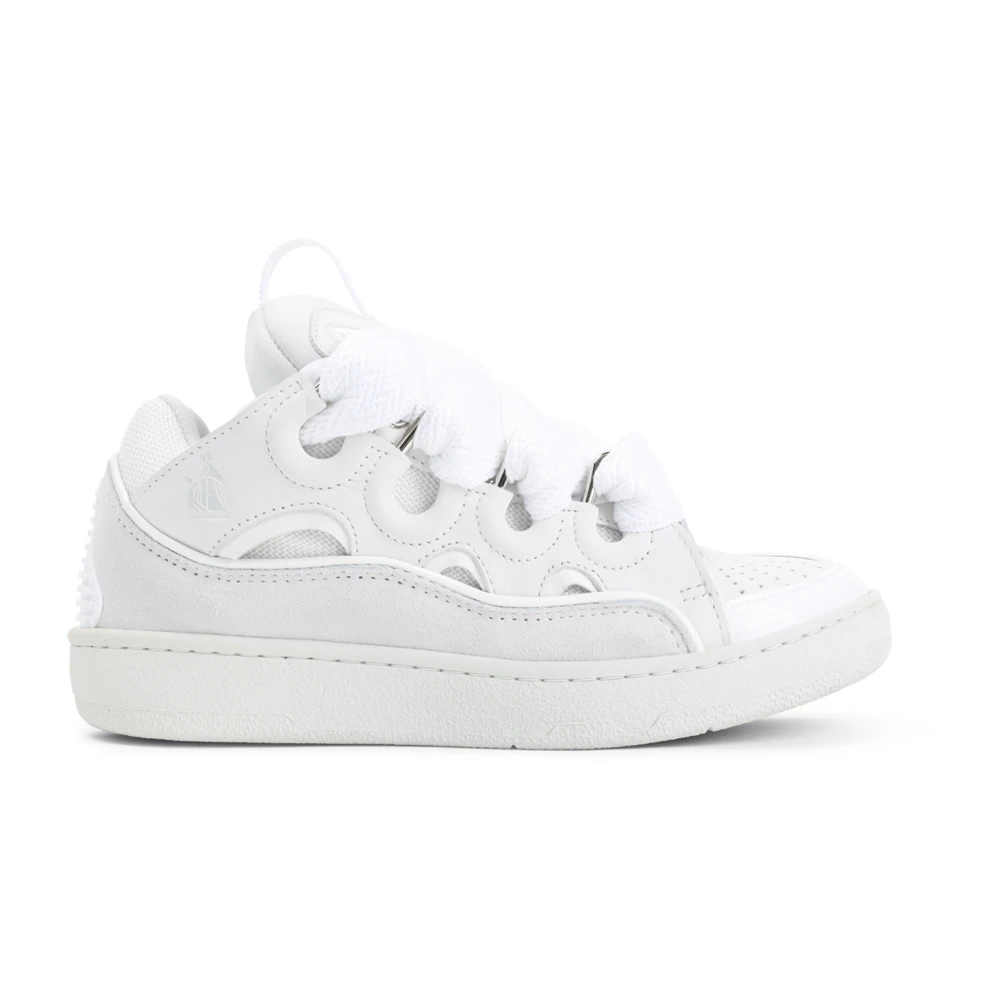 Lanvin Men's White Curb Leather Sneakers
