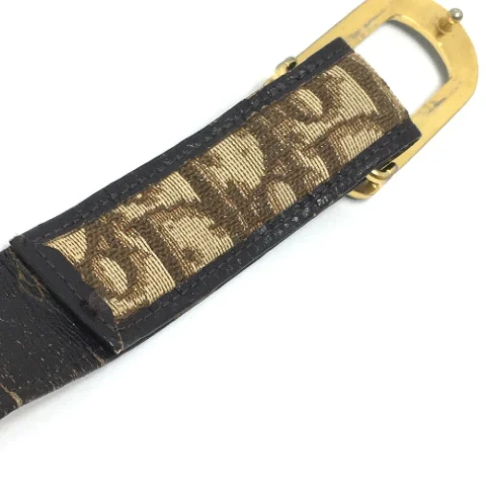 Dior Vintage Pre-owned Leather belts Beige Dames