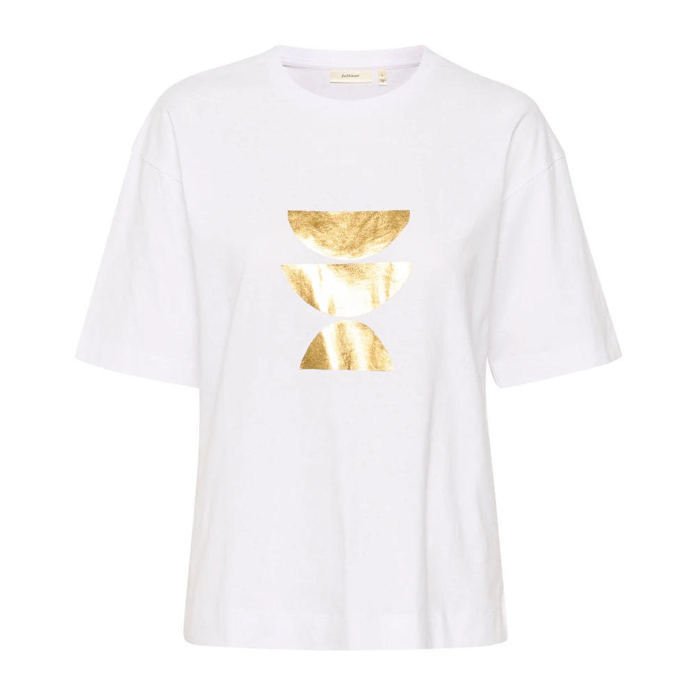 InWear Metallic Print T-shirt Pure White Dames