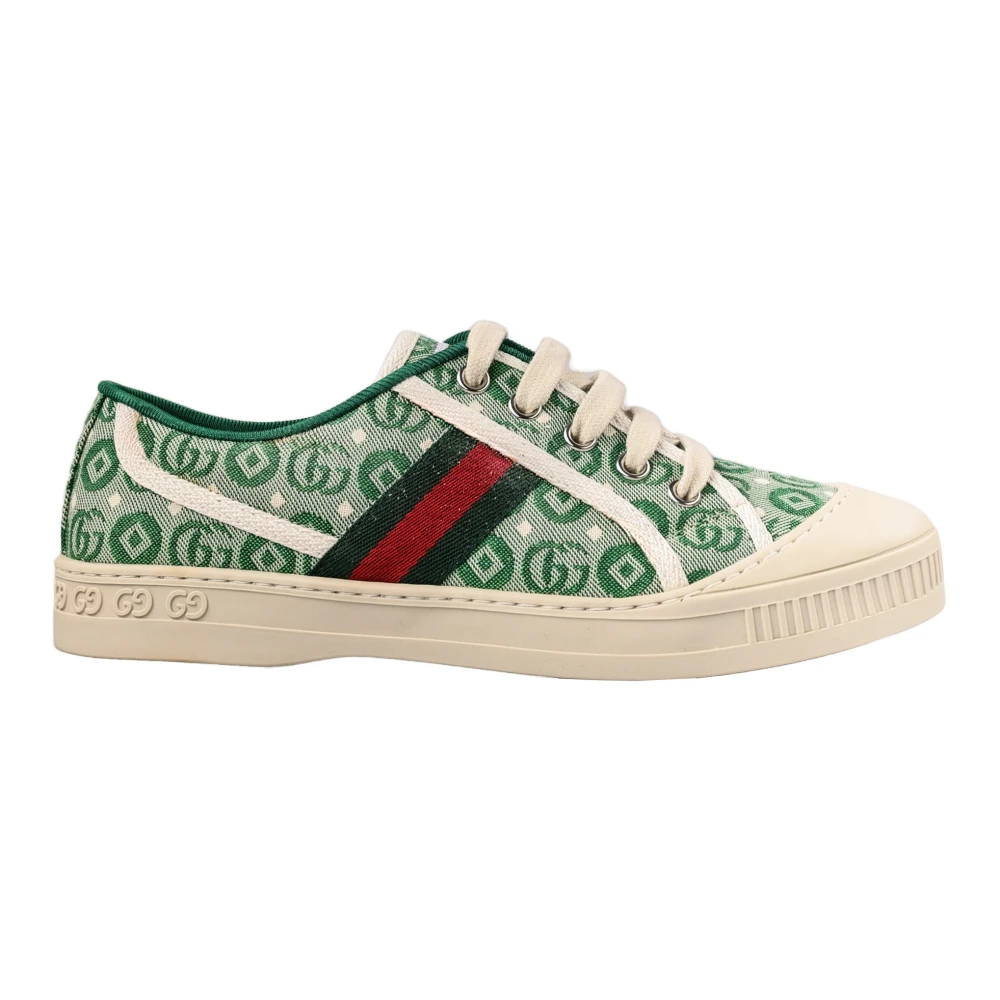 Gucci Canvas Sneakers med GG Logo Green, Pojke