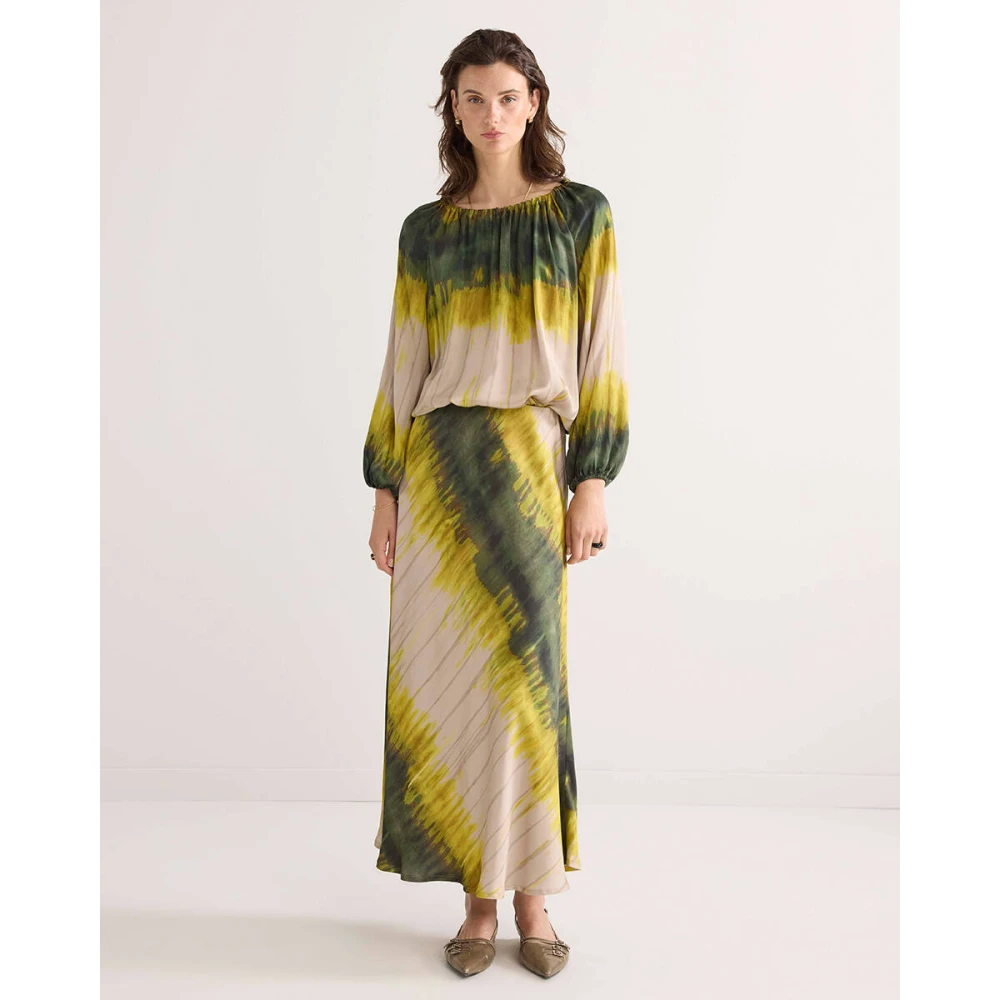 Summum Woman Tie Dye Stripe Longsleeve Top Multicolor Dames