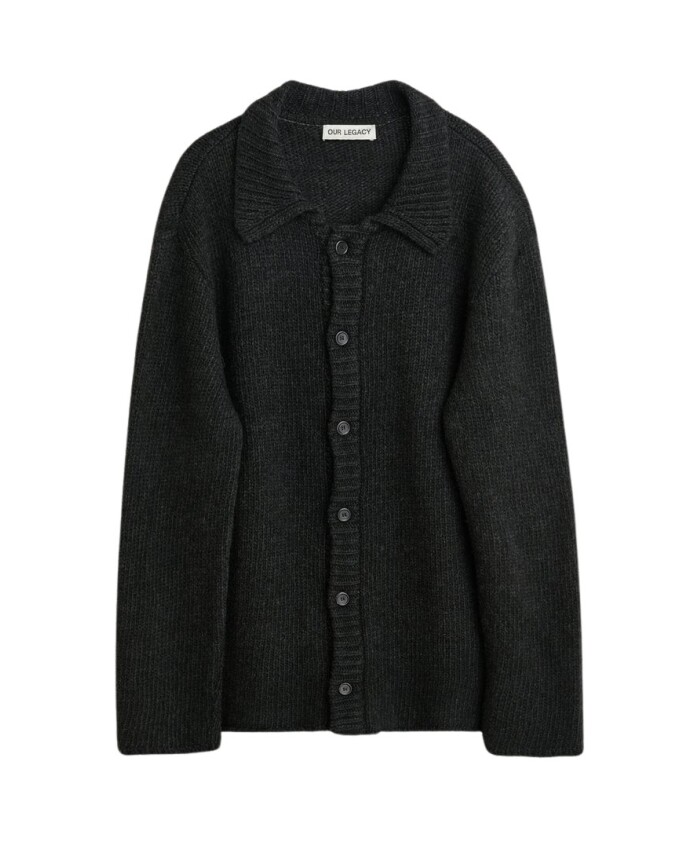 Knopfleiste Cardigan Jacke Schatten Schwarz | Our Legacy 