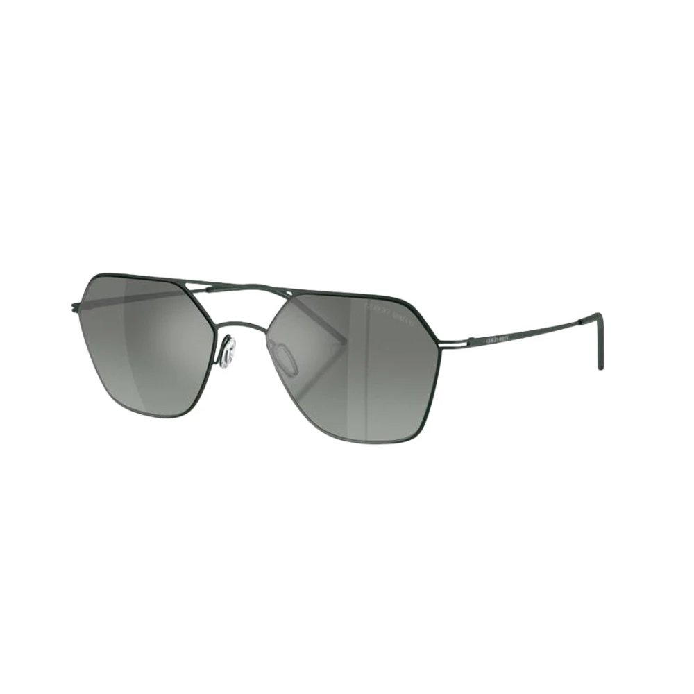 Giorgio Armani Green Ar6185 34362A Man Sunglasses Metal Squared Mirror - Image 2