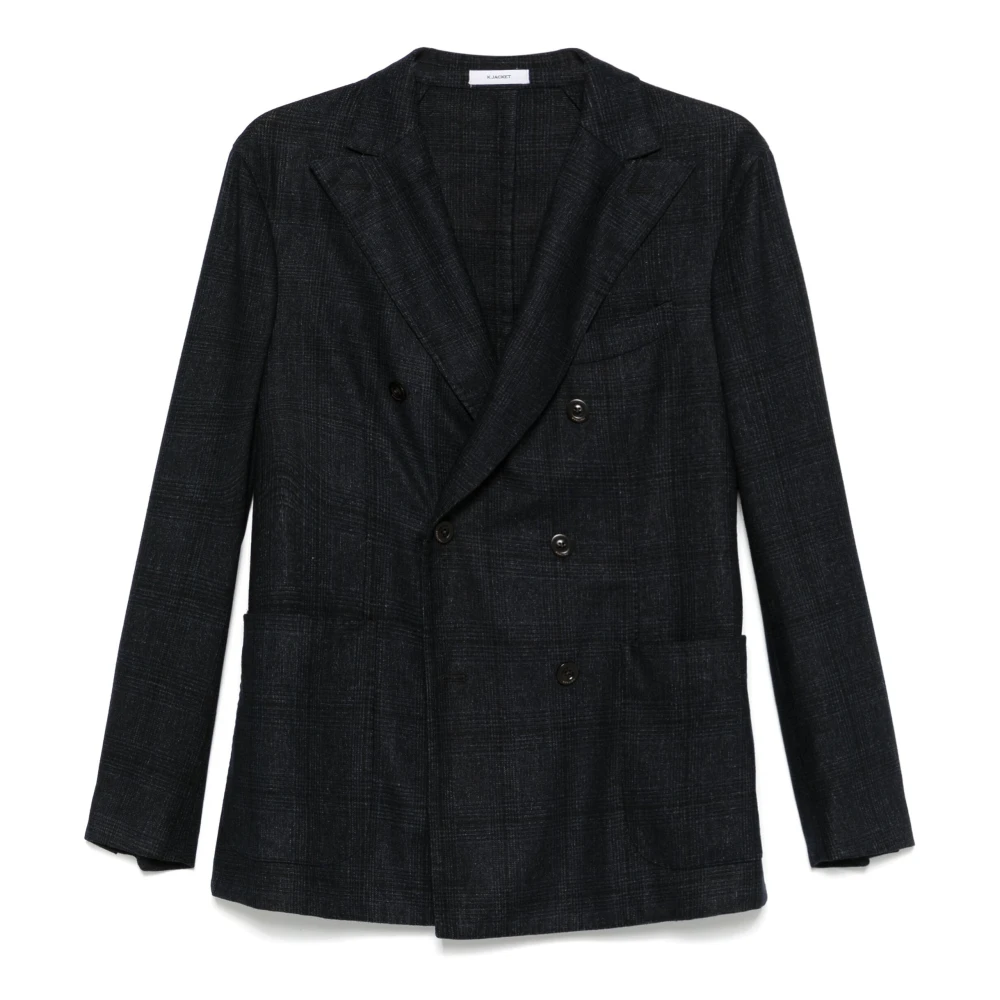 Boglioli Gemengde wol double-breasted jas Blue Heren