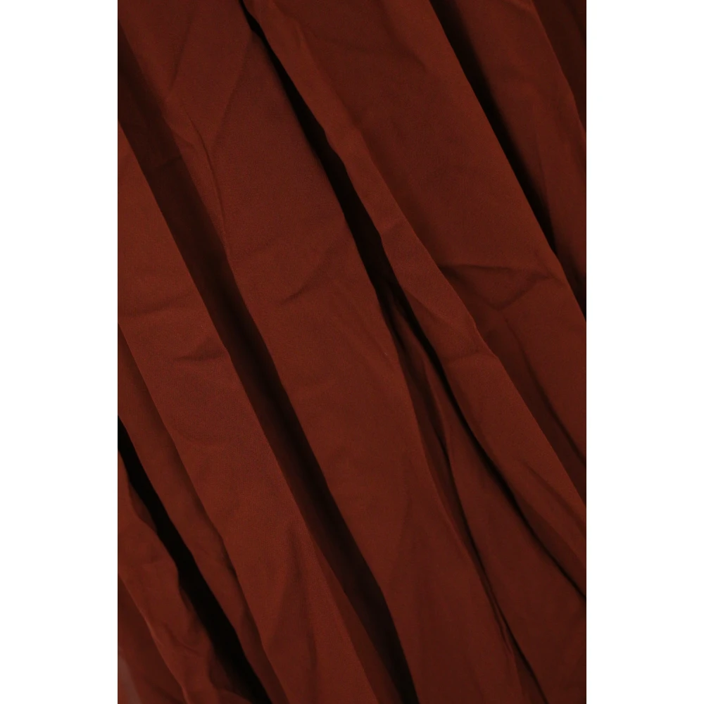 Philosophy di Lorenzo Serafini Bruine Georgette Hoge Taille Uitlopende Rok Brown Dames