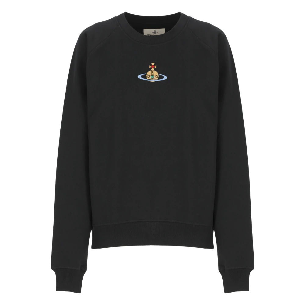 Vivienne Westwood Zwarte Katoenen Sweatshirt met Geborduurd Logo Black Dames