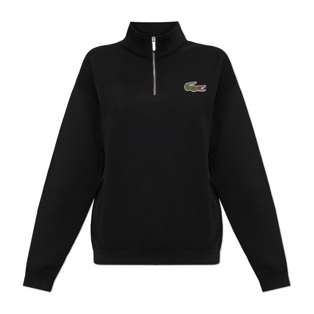 Lacoste Sweatshirt met opstaande kraag Black Dames