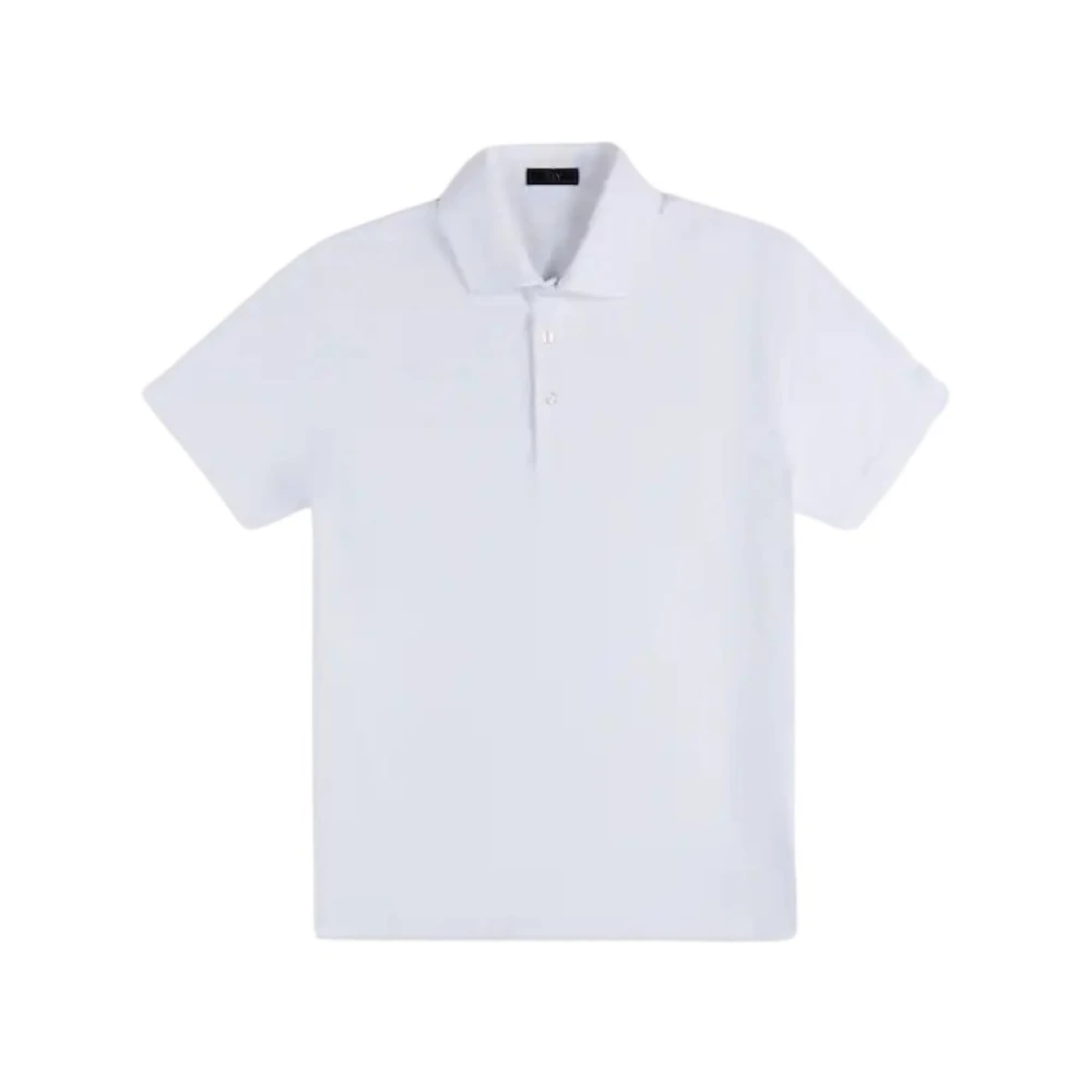 Fay Men's White Polo Shirts, S, Cotton Jersey Polo Shirt