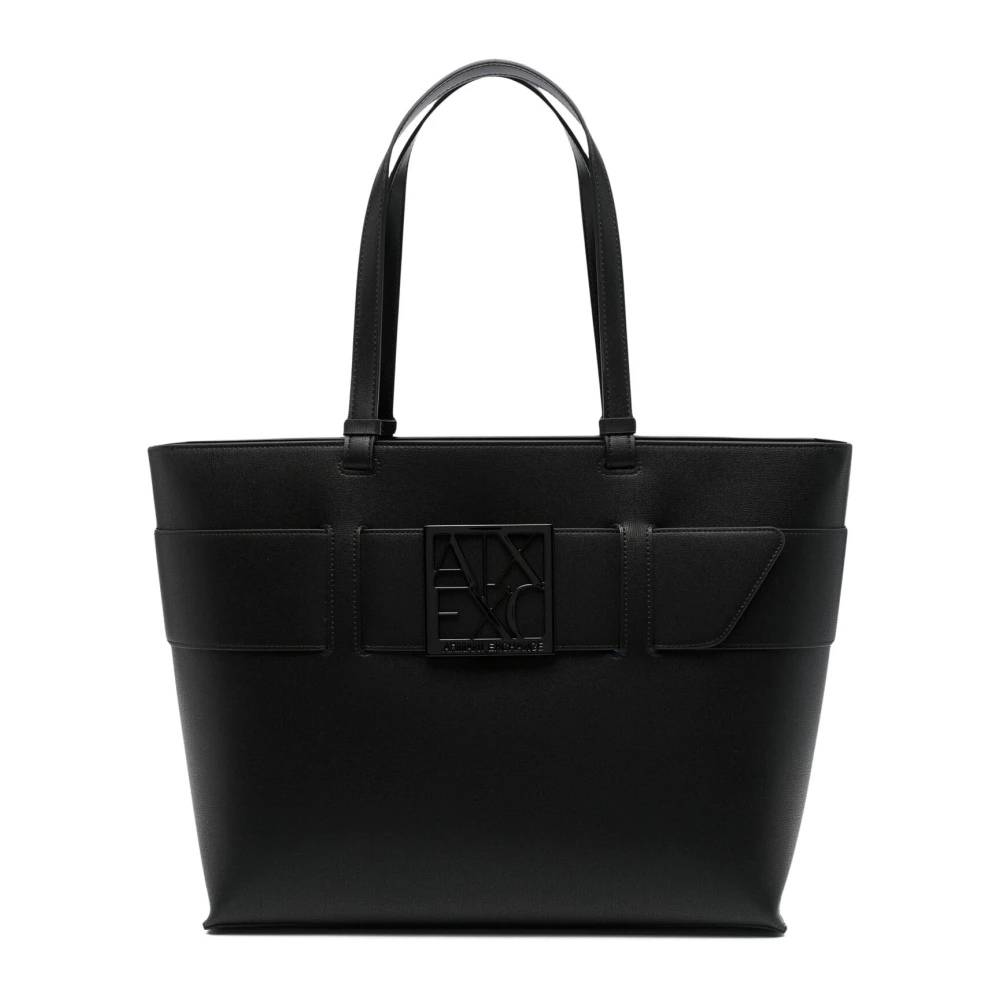 Armani Exchange Stijlvolle Polyethyleen Handtas voor Vrouwen Black Dames