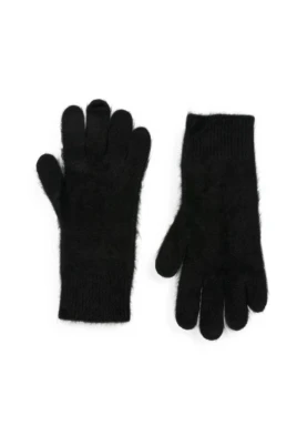 Stickade handskar i fuzzy-material