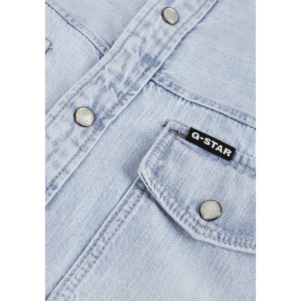 G-Star Slim Denim Overhemd voor Mannen Blue Heren