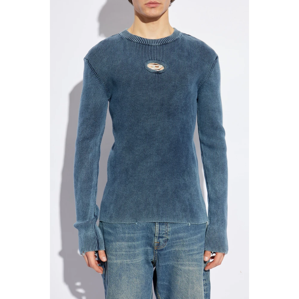 Diesel Lange mouwen T-shirt K-Darin-D Blue Heren